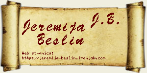 Jeremija Bešlin vizit kartica